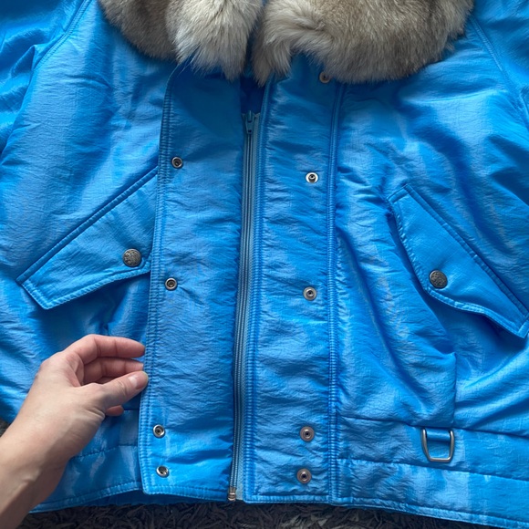 Bruno Blue Parka with Fur Collar - Picture 6 of 11